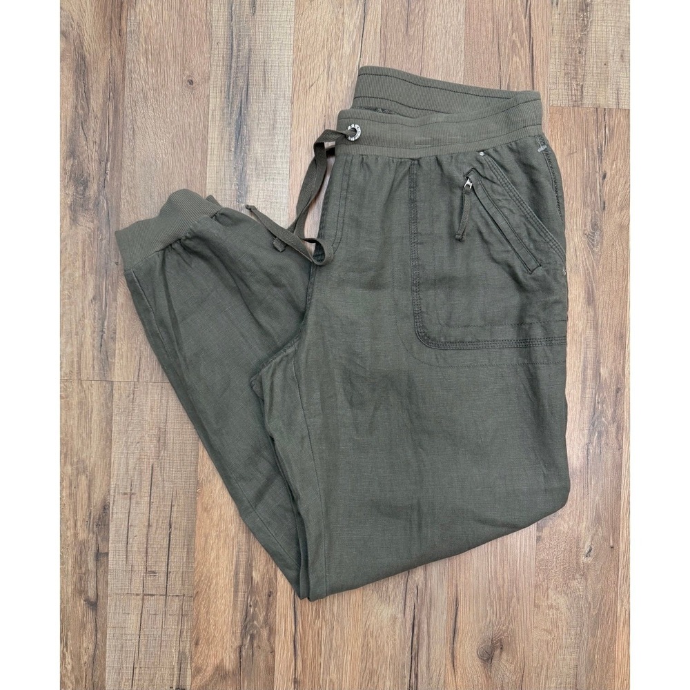 INC International‎ Concepts Linen Jogger Pants Olive Green Size 12